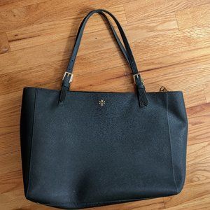 Tory Burch Hunter Green Leather Tote Bag